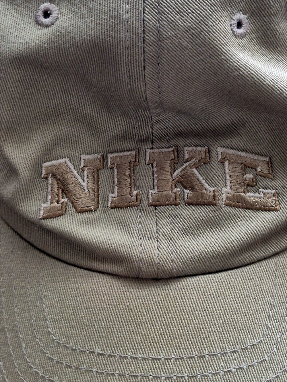 Vintage Nike's Tan Arch Shadow Spell Out Logo Swoosh Hat~